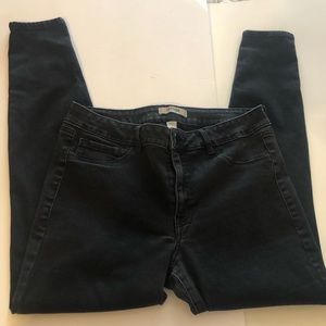 Refuge, black washout Jeans with front faux pockets real back pockets, size 14